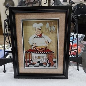 DENA MARIE "STIRRING CHEF" 3D FRAMED WALL ART